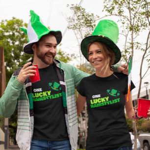 Een gelukkige HAARSTYLIST St. Patrick's Day Tri-Blend Shirt