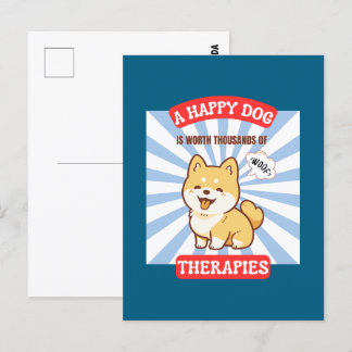 Een Gelukkige Hond Schattige Hond Aankondigingskaart
