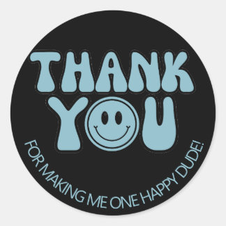 Een gelukkige jongen van één geboorthday party ronde sticker