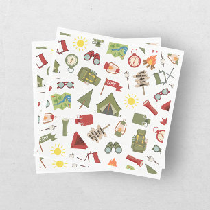 Eén gelukkige kampeerder jongens verjaardag  servet