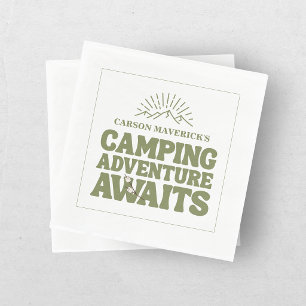 Eén gelukkige kampeerder jongens verjaardag  servet