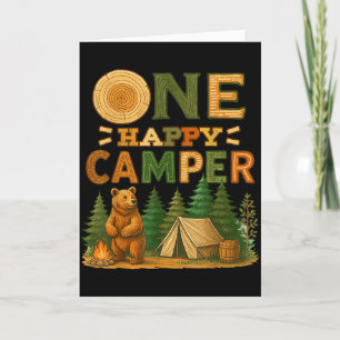 Eén Gelukkige Kampeerder Overeenkomstige Familie V Kaart