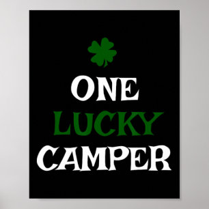 Eén gelukkige kampeerder St. Patrick's Day Ierse k Poster