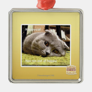 Een gelukkige kat, uit gelukkig metalen ornament