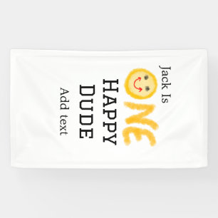 Een gelukkige kerel 1e gelukkige Verjaardag glimla Spandoek