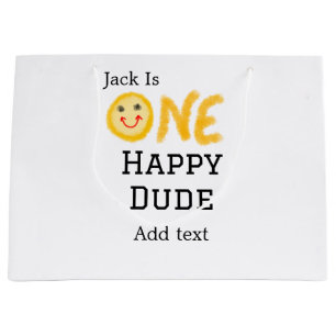 Een gelukkige kerel 1e gelukkige Verjaardag smiley Groot Cadeauzakje