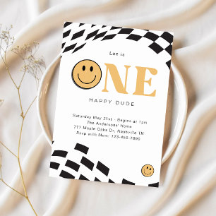 Een gelukkige kerel 1e verjaardag uitnodiging
