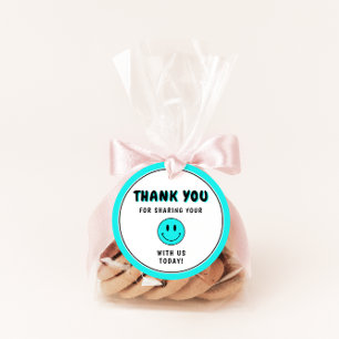 Een gelukkige kerel/Gal Blue Smiley dank u Bedankjes Labels