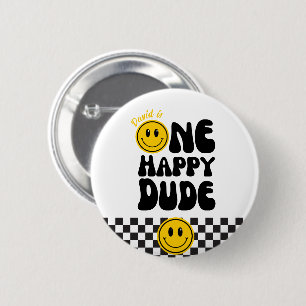 Een gelukkige kerel Happy Face Boy 1e verjaardag Ronde Button 5,7 Cm