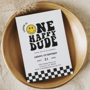 Een gelukkige kerel Happy Face Boy Eerste Verjaard Kaart