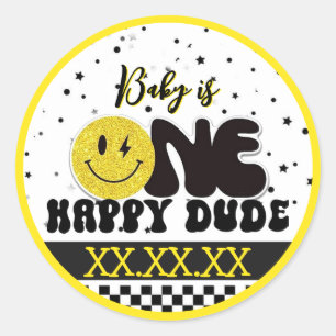 Eén Gelukkige Kerel Ronde Sticker