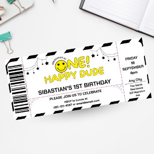 één gelukkige kerel verjaardag Ticket Stijl Cool Kaart