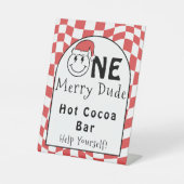Een gelukkige Kerst Verjaardag Hot Cocoa Bar Reclamebord Met Voetstuk (Voorkant)
