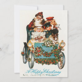 Een gelukkige kerstkerstkerstman en een Kinder cha Feestdagenkaart