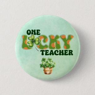Een gelukkige leraar Button