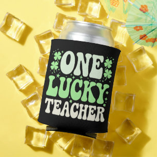 Een gelukkige leraar Groovy retro leraar St. Patri Blikjeskoeler