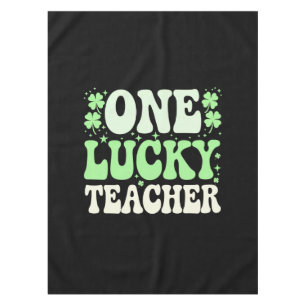 Een gelukkige leraar Groovy retro leraar St. Patri Tafelkleed