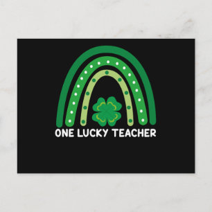 Eén gelukkige leraar Ierse regenboog St. Patrick's Briefkaart