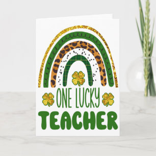 Eén gelukkige leraar St. Patrick's Day C Luipaard Kaart