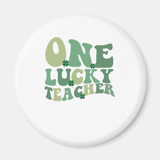 Een gelukkige leraar St. Patrick's Day Retro Groov Magneet (Voorkant)