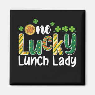 Een gelukkige Lunch Lady School St Patrick's Day Magneet