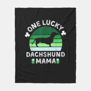 een gelukkige mam van dachshund, grappig op de dag fleece deken