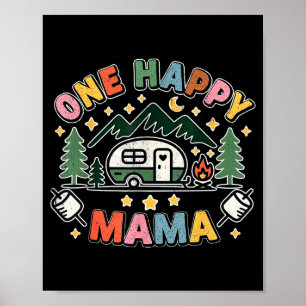 Eén Gelukkige Mama Camper Eerste Verjaardag Campin Poster