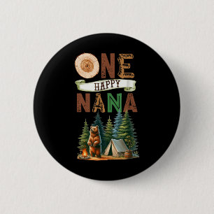 Eén gelukkige Nana-camper eerste verjaardag campin Ronde Button 5,7 Cm