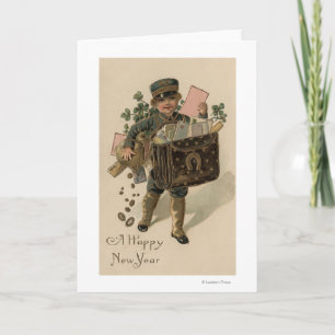 Een gelukkige Nieuwe Jongen van de Post YearIrish Feestdagen Kaart