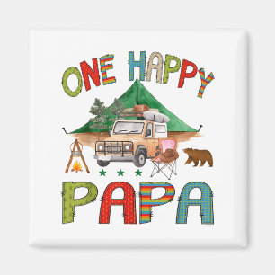 Eén gelukkige papa-camper 1e verjaardag jongen cam magneet