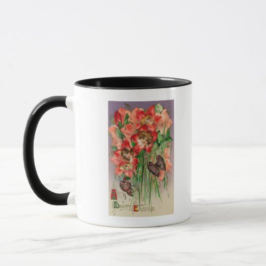 Een gelukkige Pasen met vrouwelijke kopbloemen Mok (Links)