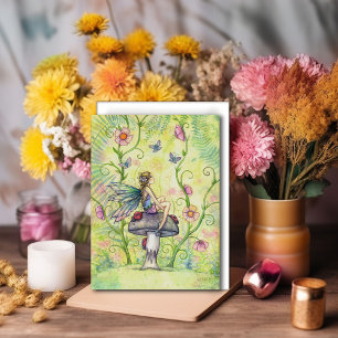 Een Gelukkige Plaats Bloemenfee Fantasie Kunst
