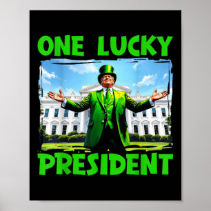 Een gelukkige President Trump St Patricks Day Iris Poster