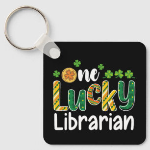 Een gelukkige schoolbibliothecaris St. Patrick's D Sleutelhanger