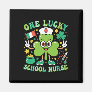 Een gelukkige schoolverpleegster St Patrick's Day  Magneet