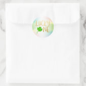 Een gelukkige St. Patricks Day shamrock Ronde Sticker (Tas)