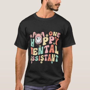 één gelukkige tandheelkundige assistent, retro, vi t-shirt
