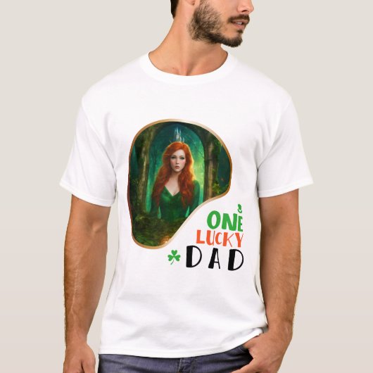 Een gelukkige vader - groene kleding affaire t-shirt (Voorkant)