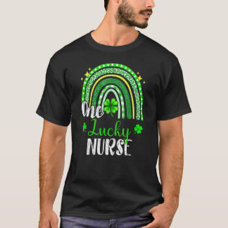 Eén gelukkige verpleegster luipaardprint regenboog t-shirt