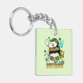 Een gelukkige verpleegster - Messy Bun - St. Patri Sleutelhanger (Voorkant Links)
