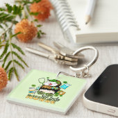 Een gelukkige verpleegster - Messy Bun - St. Patri Sleutelhanger (Voorkant Rechts)