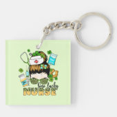 Een gelukkige verpleegster - Messy Bun - St. Patri Sleutelhanger (Achterkant)