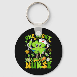 Een gelukkige verpleegster St. Patrick's Day Shamr Sleutelhanger