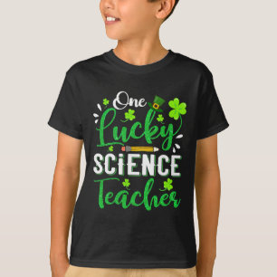Één gelukkige wetenschapsleraar potlood shamrock S T-shirt