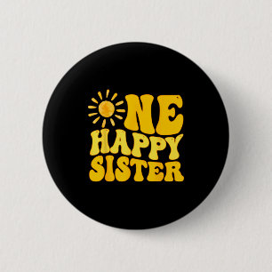 Eén Gelukkige Zus Van De Verjaardag Eerste Reis Ro Ronde Button 5,7 Cm