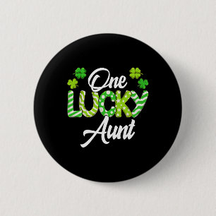 Een geluks tante Shamrock Ierse tante St Patrick's Ronde Button 5,7 Cm