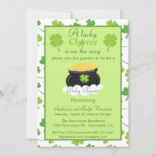 Een geluksklaver genderneutraal baby shower kaart