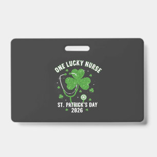 Eén Geluksverpleegster St. Patrick's Day 2026 Groe Badge