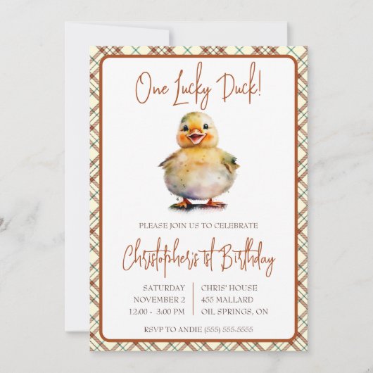 Een geluksvogel, de eerste Kind Kaart (Voorkant)