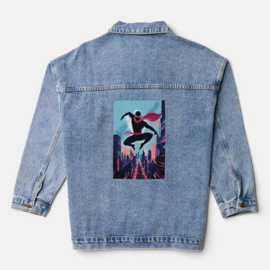 Een gemaskerde ninja denim jacket (Achterkant)